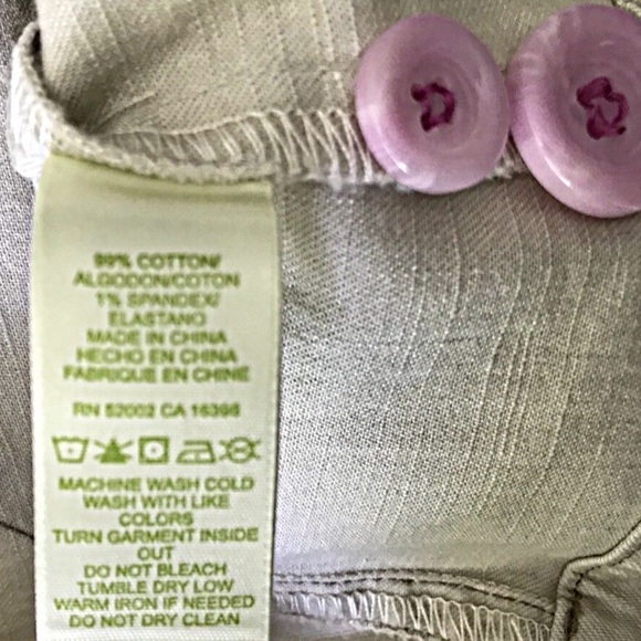 Sigrid Olsen Cotton Jacket Ivory W/ Pink accents Size 6 Spring Jacket Tan Jacket - Picture 8 of 8